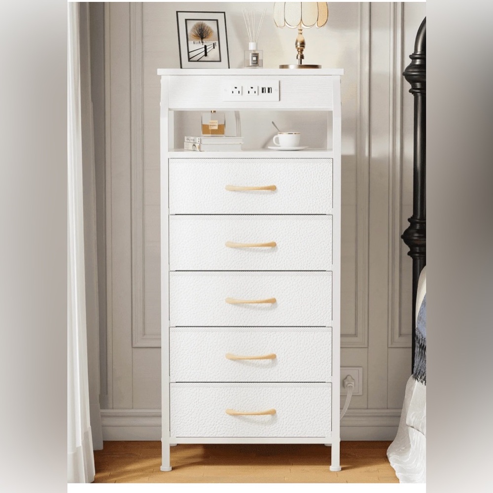 White Storage Dresser still in unopened box.  Perfect for dorm rooms.